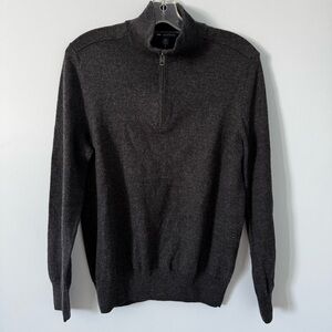 Gap Extra Fine Merino Wool Half-Zip Sweater Men’s M/L –Charcoal Heather Normcore